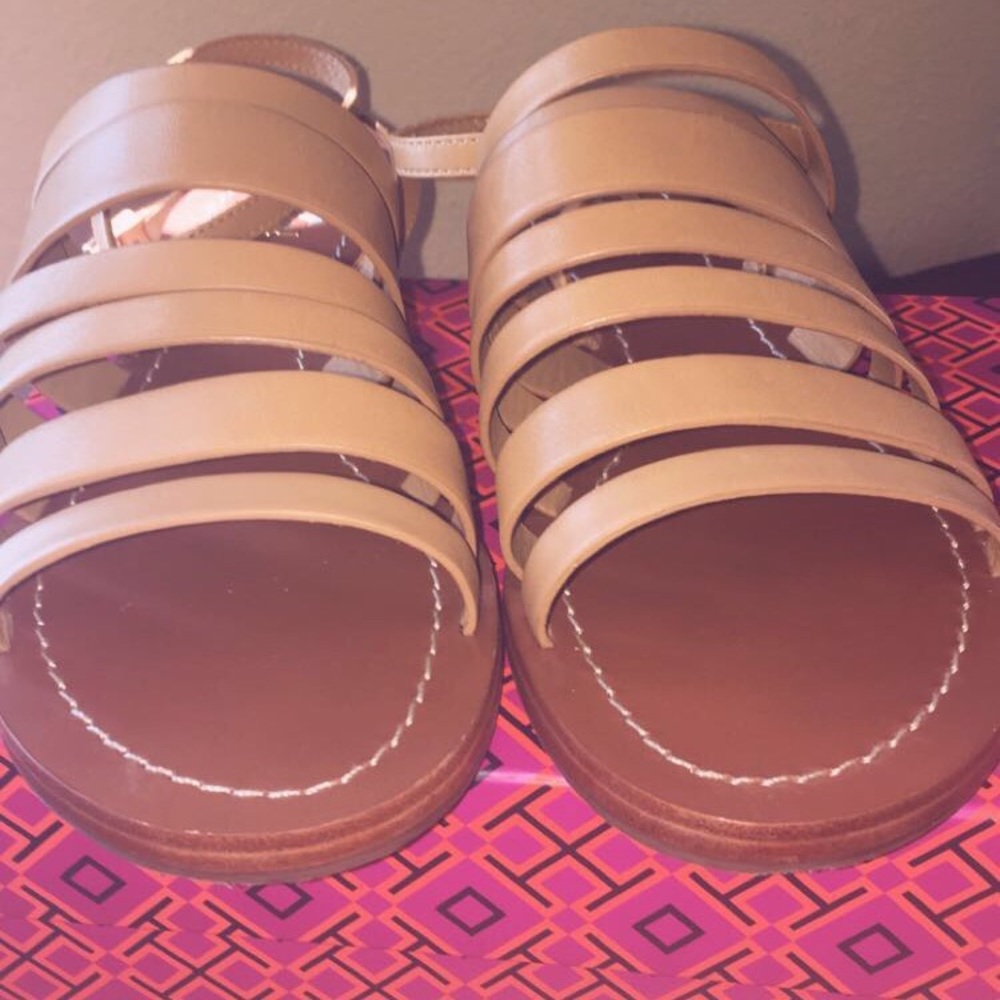 Tory Burch cognac tan ankle strap flat sandal - Picture 4 of 6